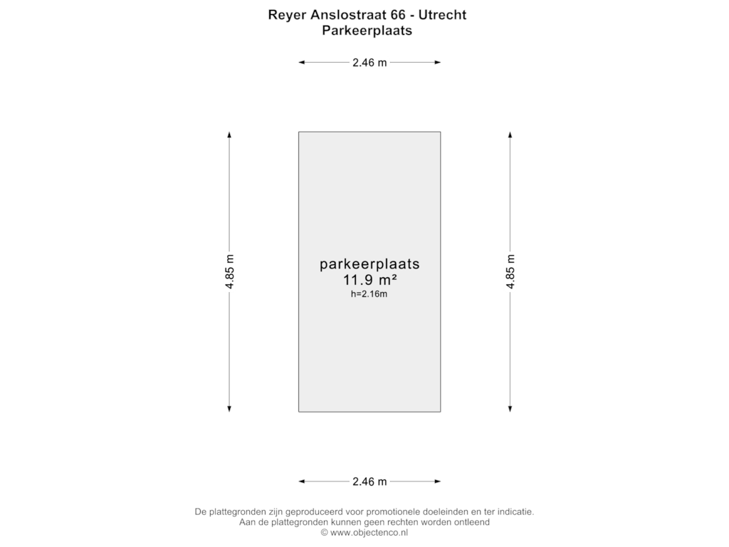 Bekijk plattegrond van Parkeerplaats van Reyer Anslostraat 66