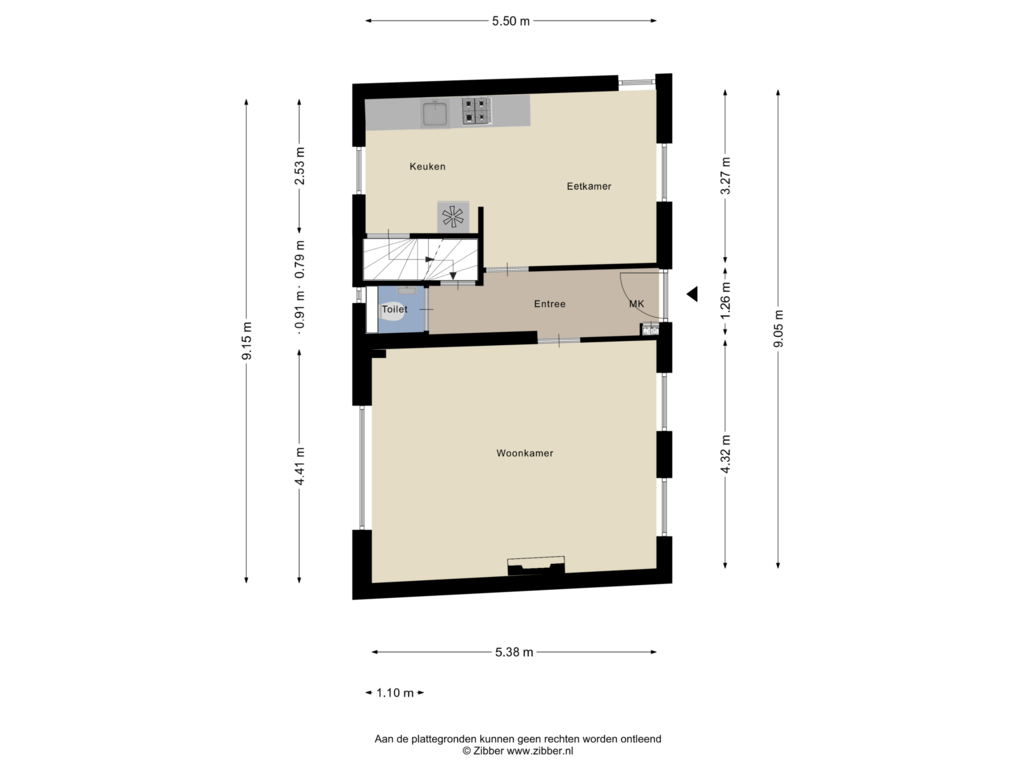 Bekijk plattegrond van Begane Grond van Raadhuisstraat 43