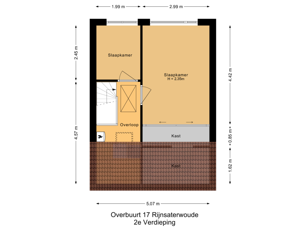 Bekijk plattegrond van 2e Verdieping van Overbuurt 17