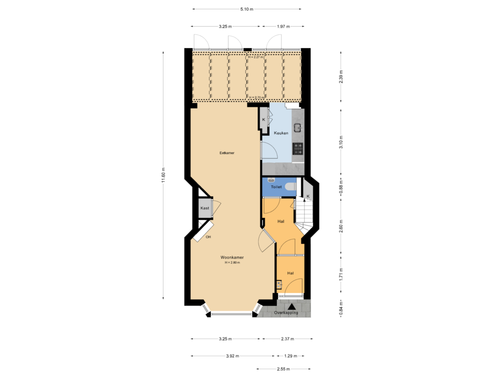 Bekijk plattegrond van Begane grond van Van Zuylen van Nijeveltstraat 123