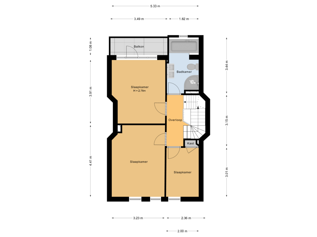 Bekijk plattegrond van 1e verdieping van Van Zuylen van Nijeveltstraat 123