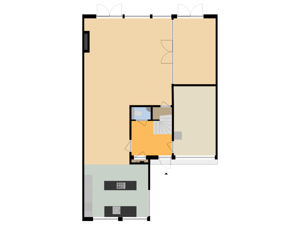 Bekijk plattegrond van BEGANE GROND van Ouvertureweg 42