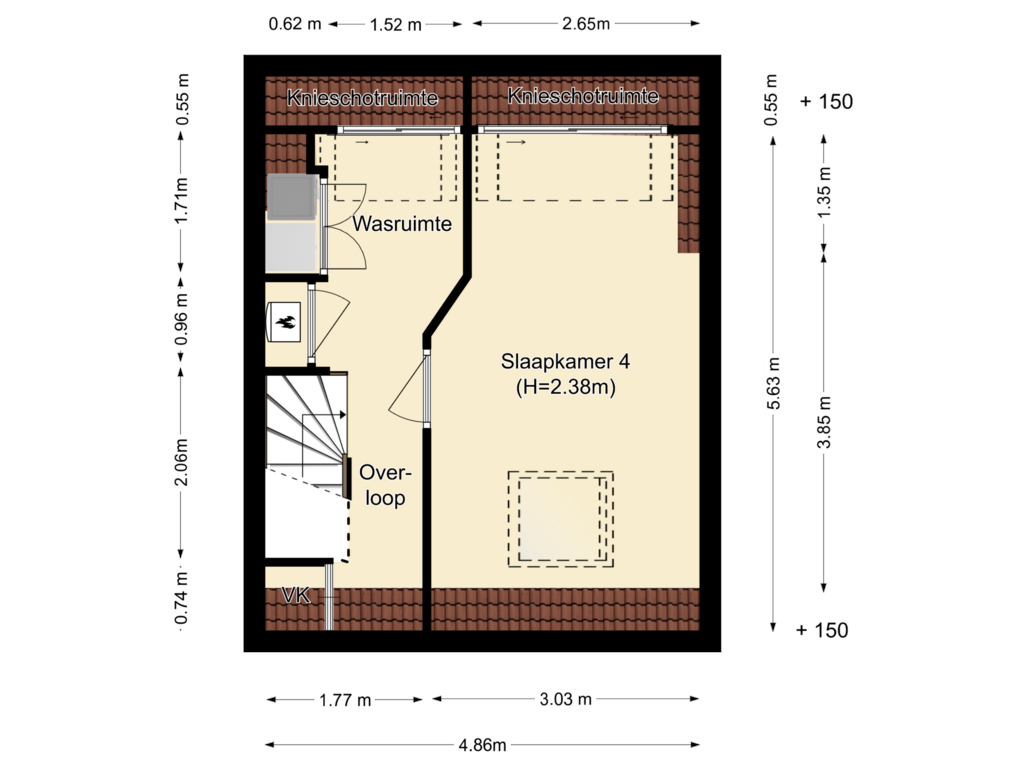 View floorplan of tweede verdieping of Dagpauwooghof 3