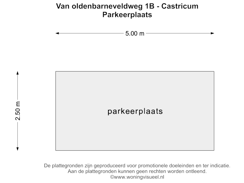 Bekijk plattegrond van PARKEERPLAATS van Van Oldenbarneveldweg 1-B