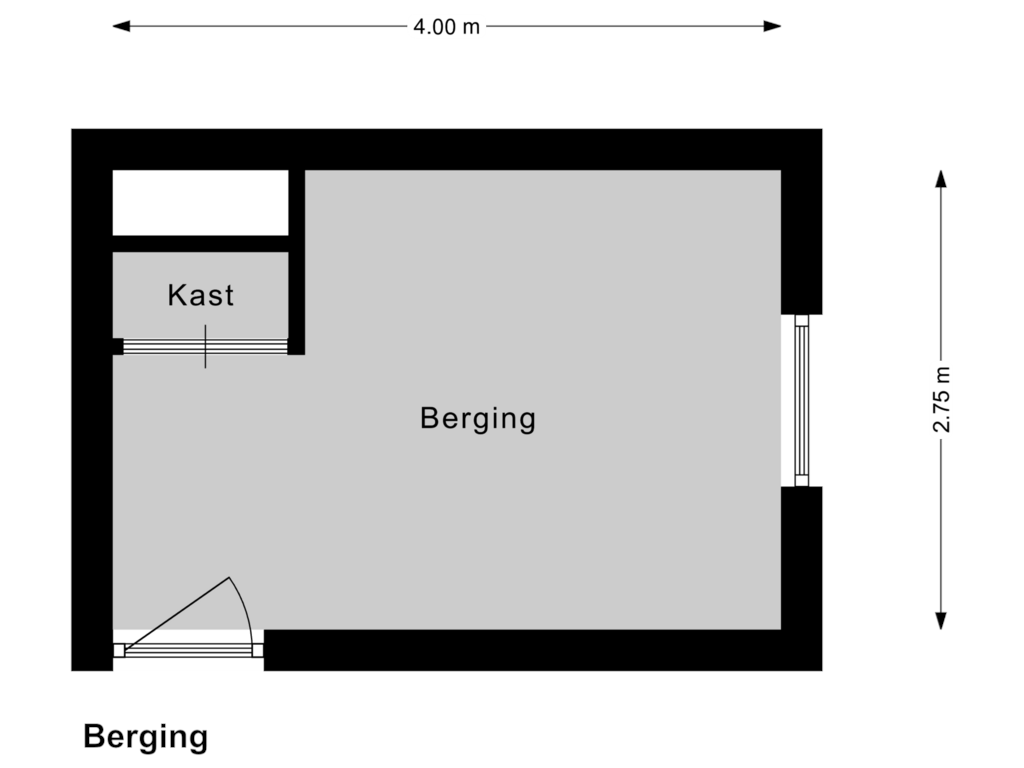 View floorplan of Berging of Linnaeusstraat 107