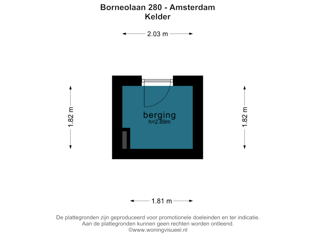 Bekijk plattegrond van KELDER van Borneolaan 280