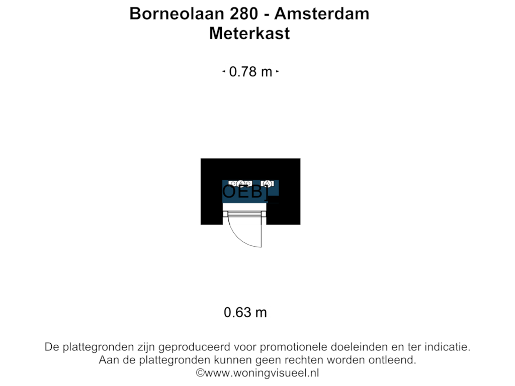 Bekijk plattegrond van METERKAST van Borneolaan 280