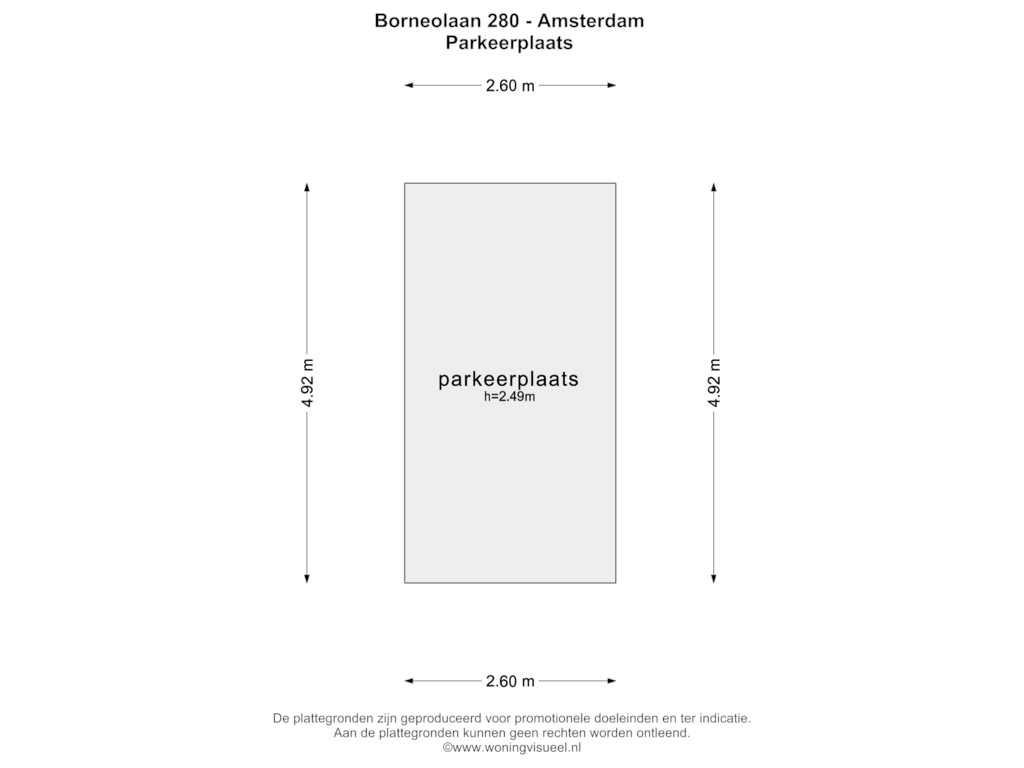 Bekijk plattegrond van PARKEERPLAATS van Borneolaan 280