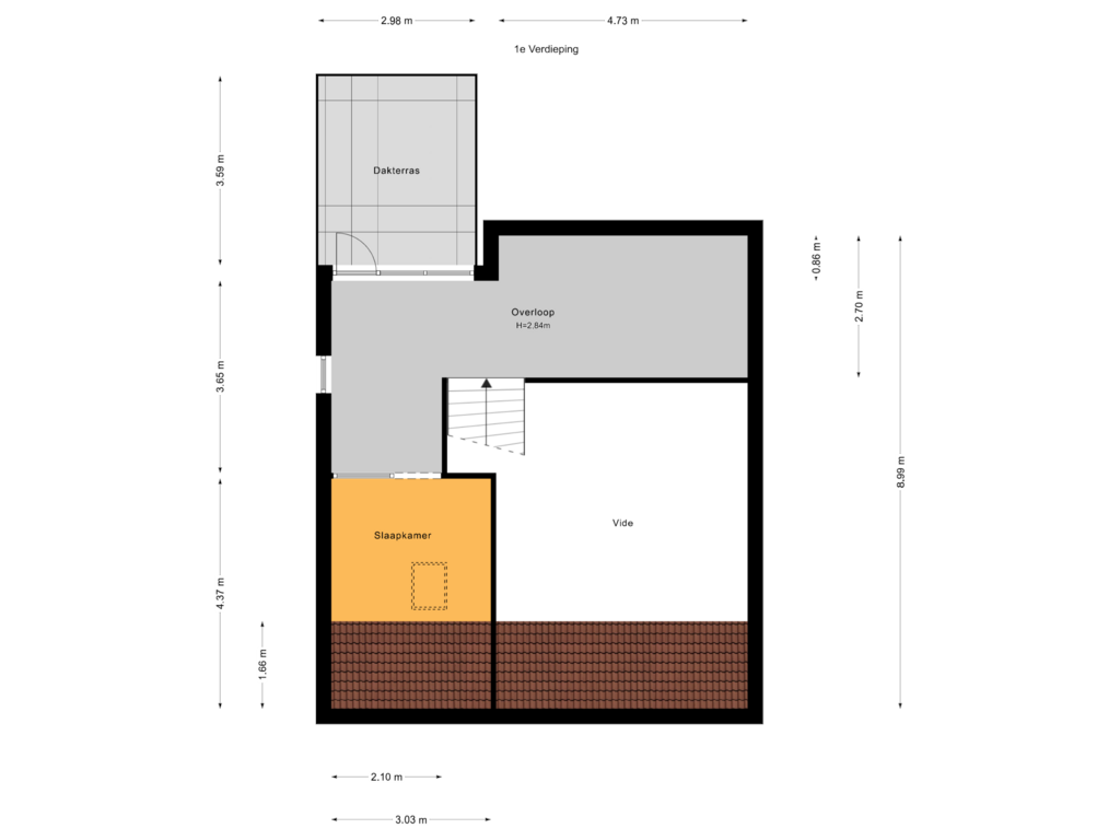 View floorplan of 1e Verdieping of Hooftskade 79