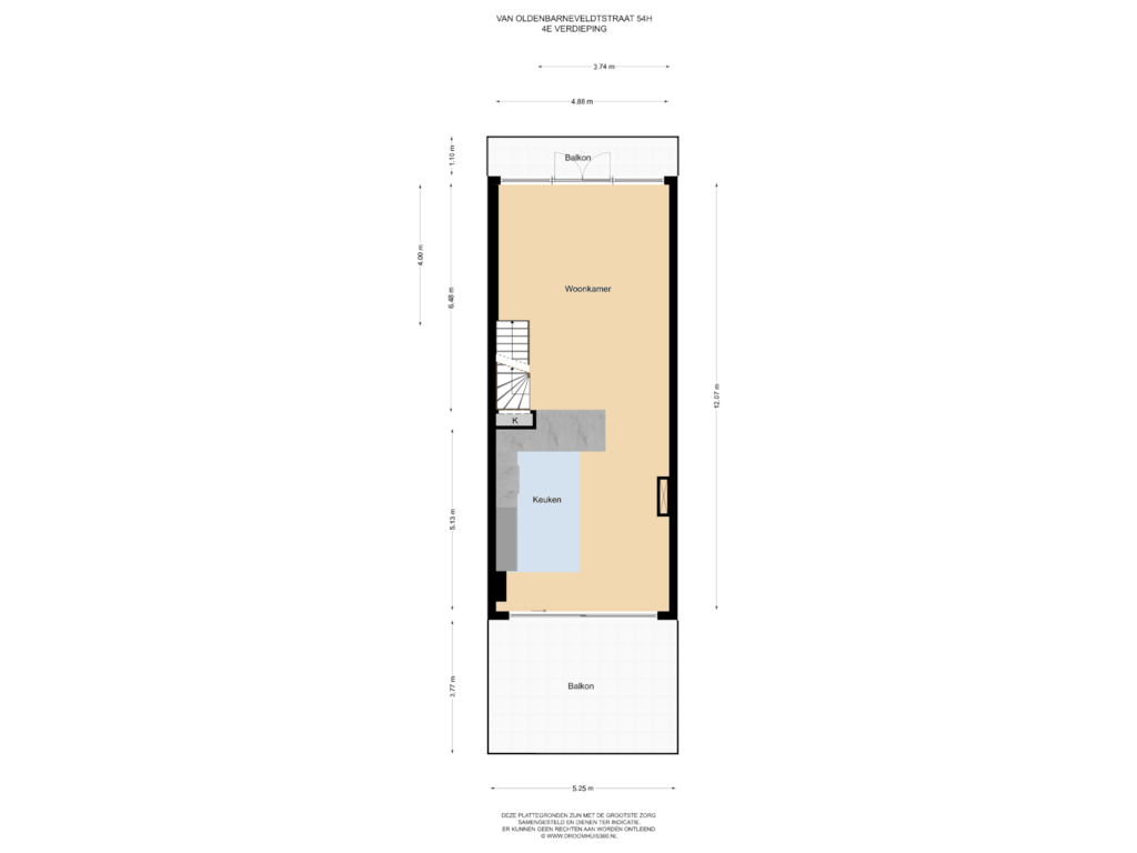 Bekijk plattegrond van 4E Verdieping van Van Oldenbarneveldtstraat 54-H