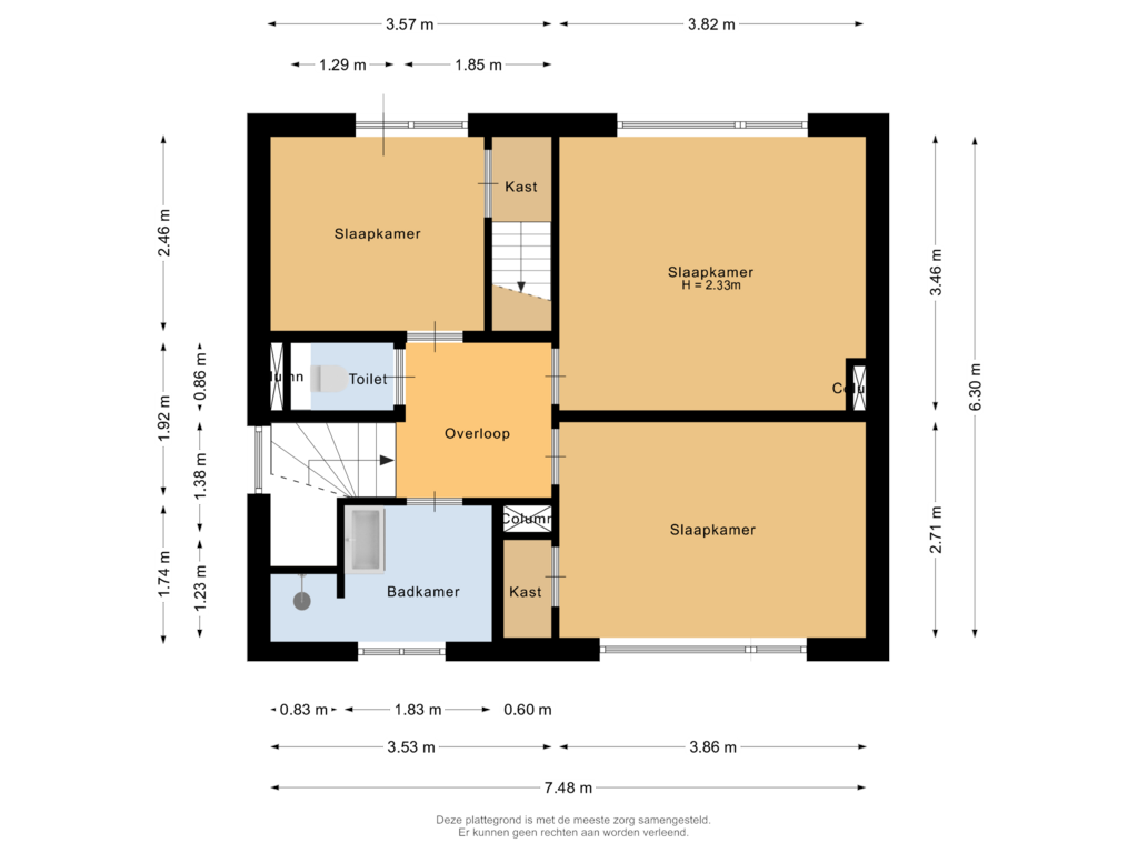 Bekijk plattegrond van Eerste verdieping van Sint Antoniusstraat 7