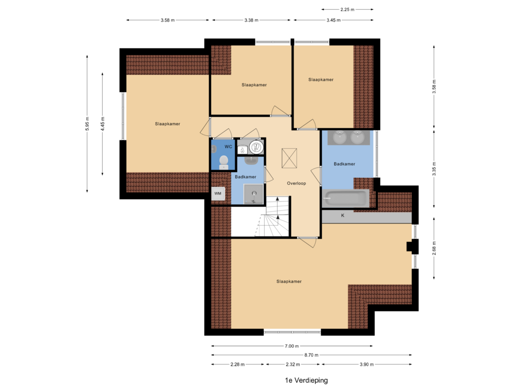 View floorplan of 1e Verdieping of Egelantierlaan 11