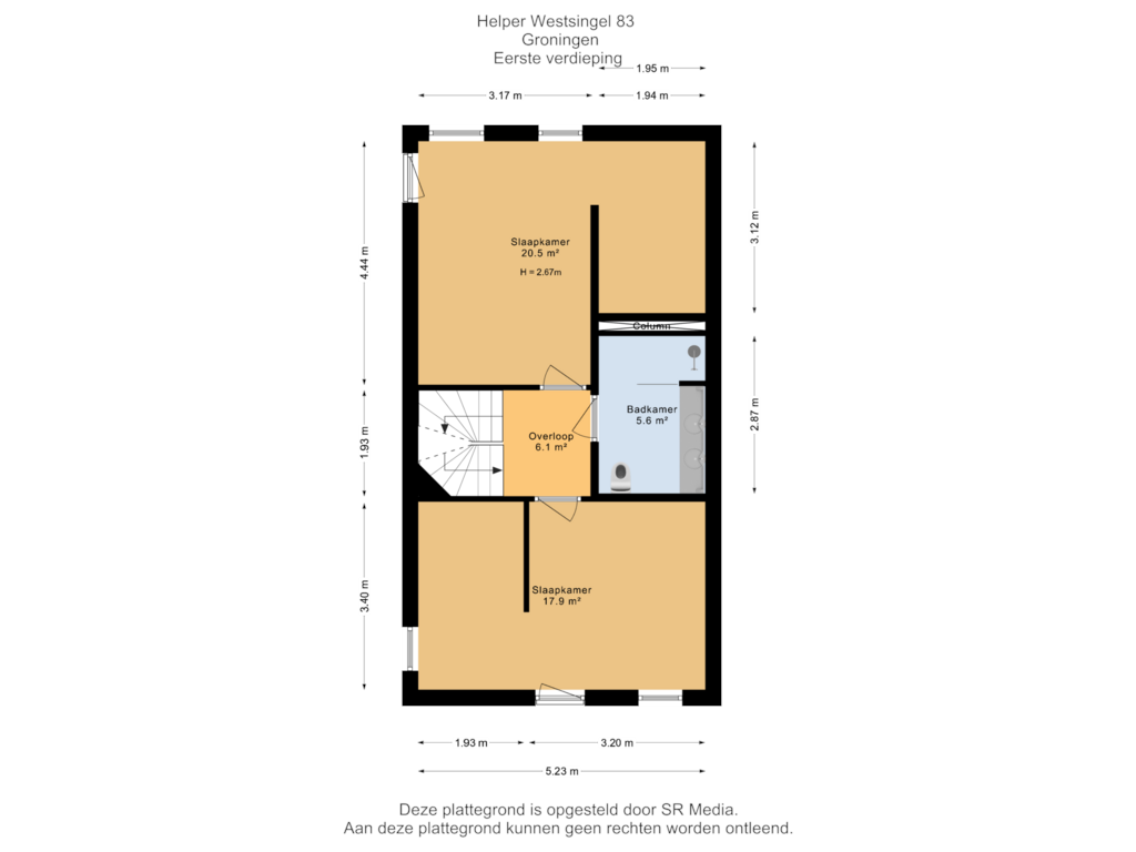 Bekijk plattegrond van Eerste verdieping van Helper Westsingel 83