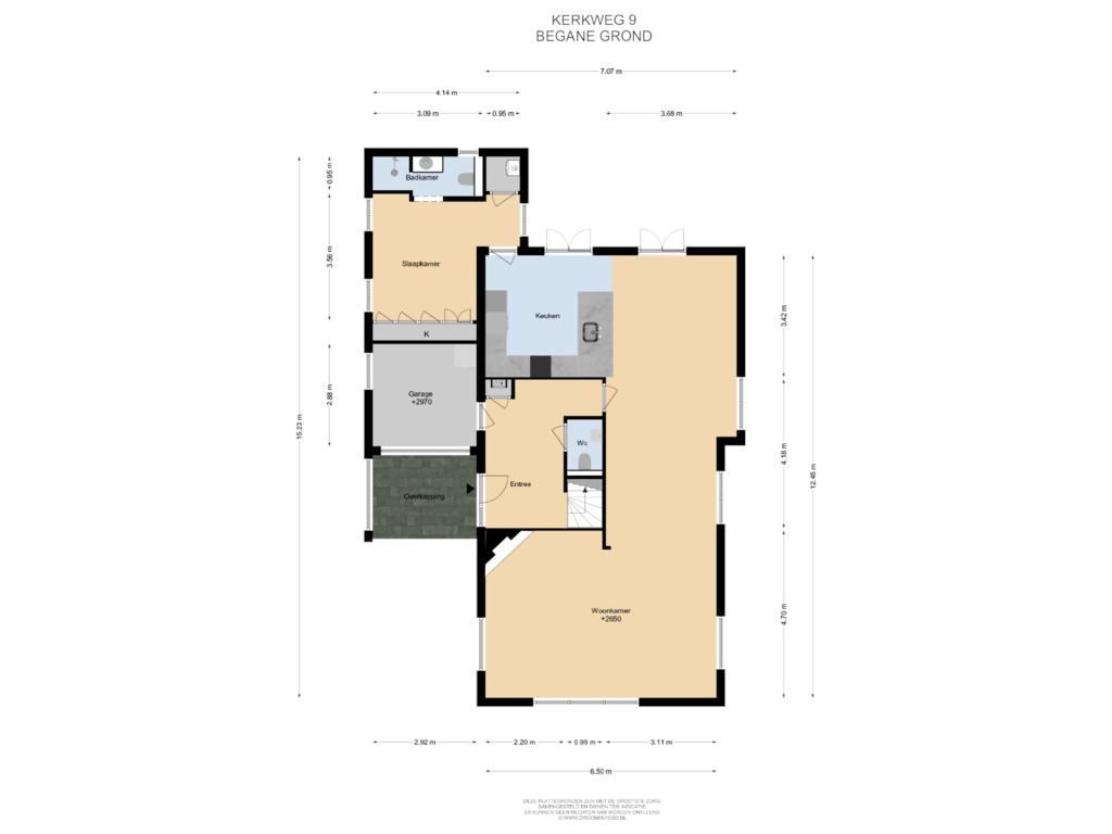 Bekijk plattegrond van Begane grond van Kerkweg 9