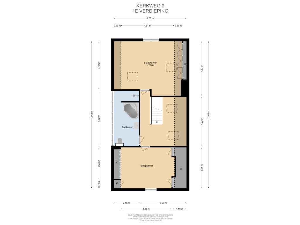 Bekijk plattegrond van 1E Verdieping van Kerkweg 9