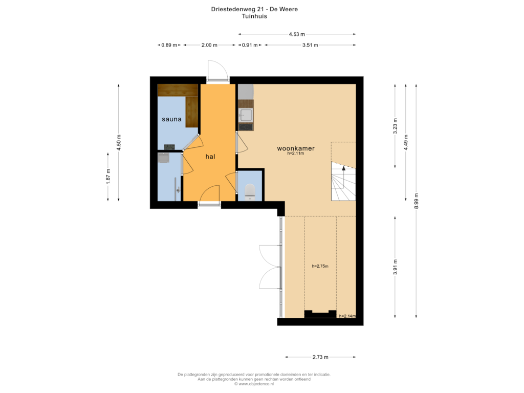 Bekijk plattegrond van TUINHUIS van Driestedenweg 21