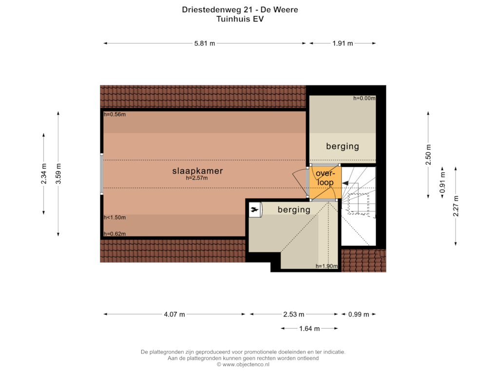 Bekijk plattegrond van TUINHUIS EV van Driestedenweg 21