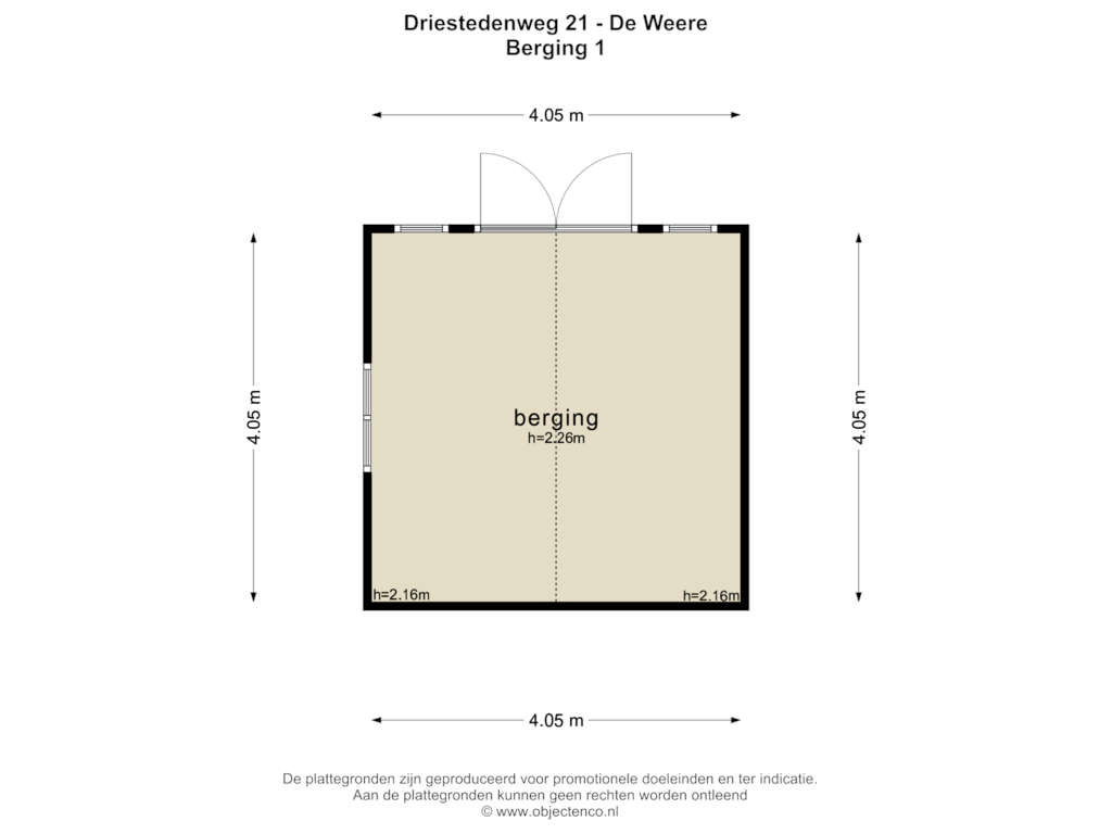 Bekijk plattegrond van BERGING 1 van Driestedenweg 21