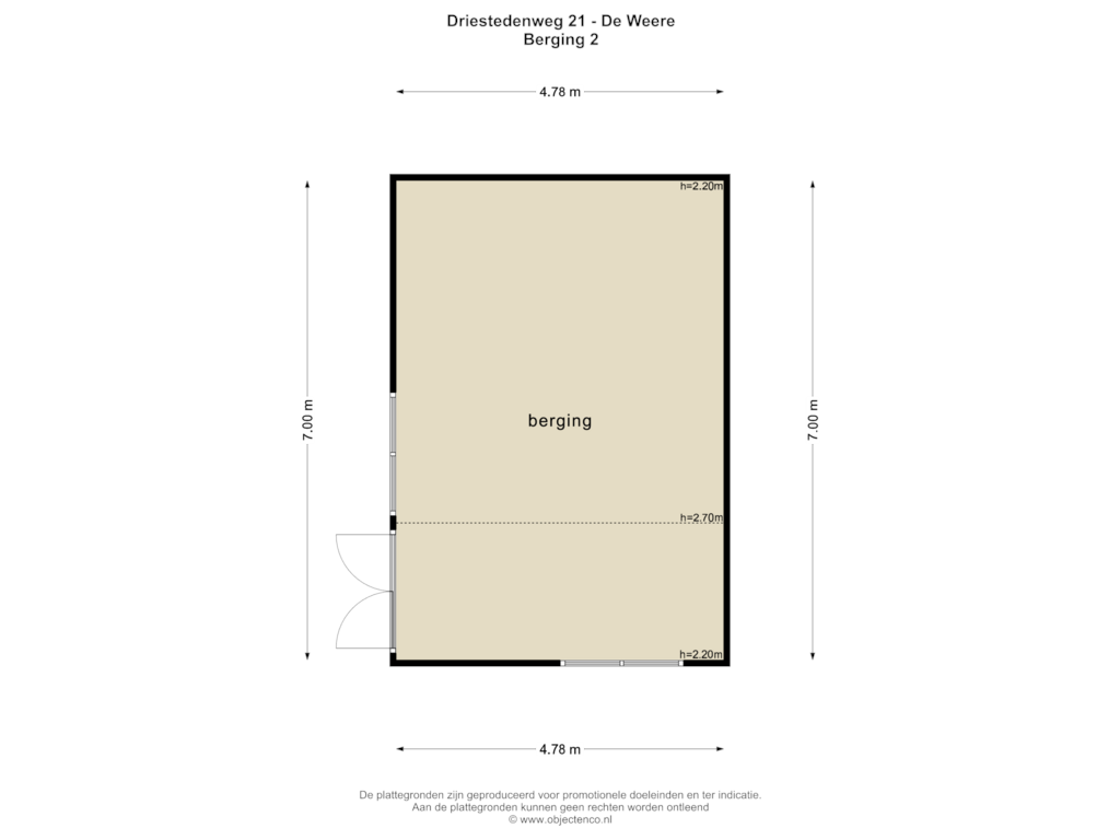 Bekijk plattegrond van BERGING 2 van Driestedenweg 21