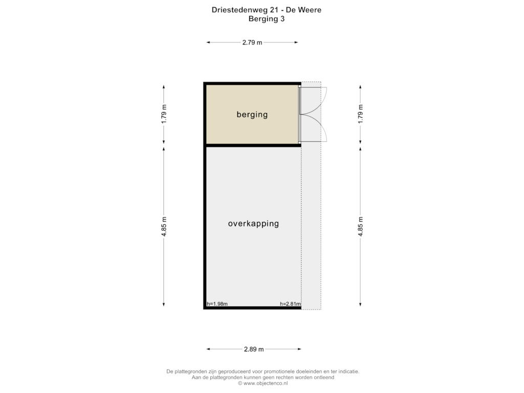 Bekijk plattegrond van BERGING 3 van Driestedenweg 21