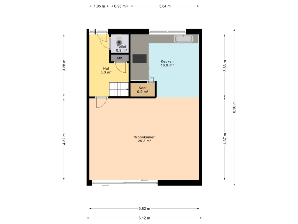 Bekijk plattegrond van Begane Grond van Rolderbrink 42