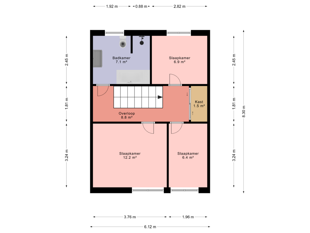 Bekijk plattegrond van 1e Verdieping van Rolderbrink 42