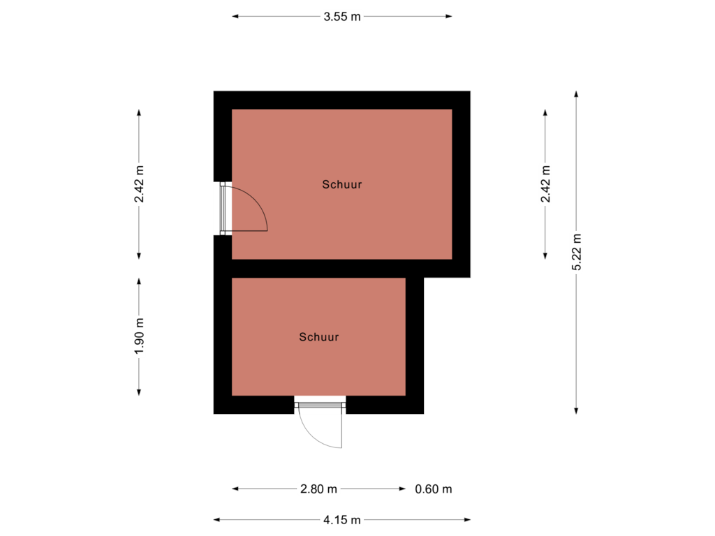 Bekijk plattegrond van Schuren van Rolderbrink 42