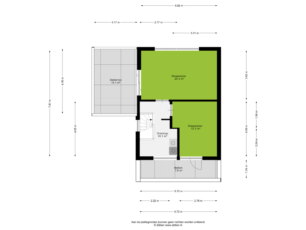 View floorplan of Tweede verdieping of Hendrik Pieter Marchantstraat 27