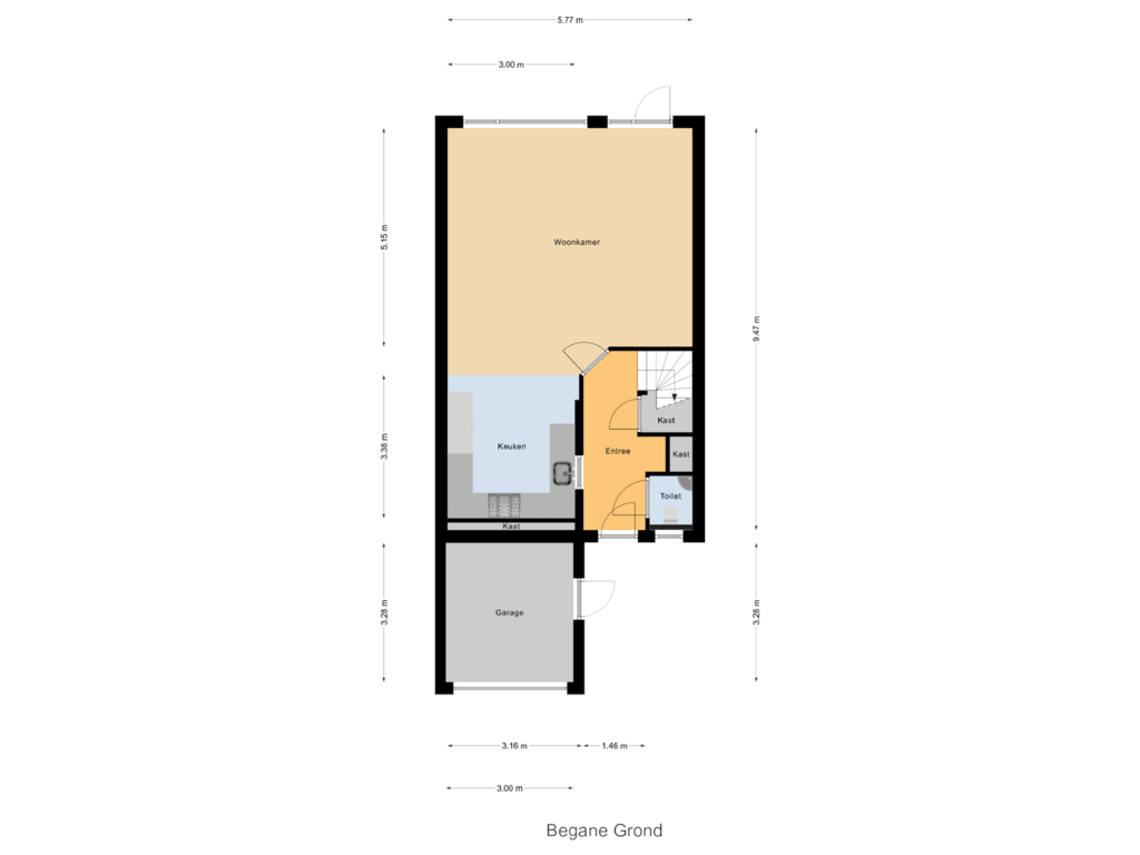 Bekijk plattegrond van Begane Grond van Graveurstraat 30