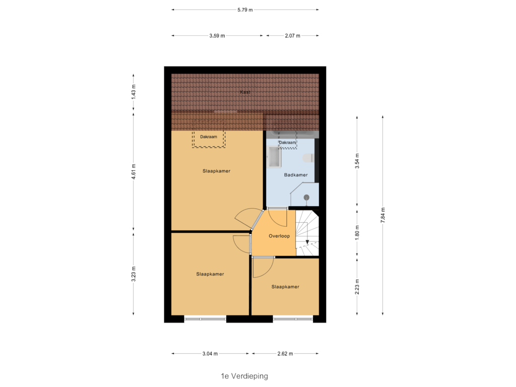 Bekijk plattegrond van 1e Verdieping van Graveurstraat 30