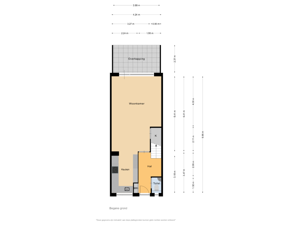 Bekijk plattegrond van Begane grond van Neckarstraat 7