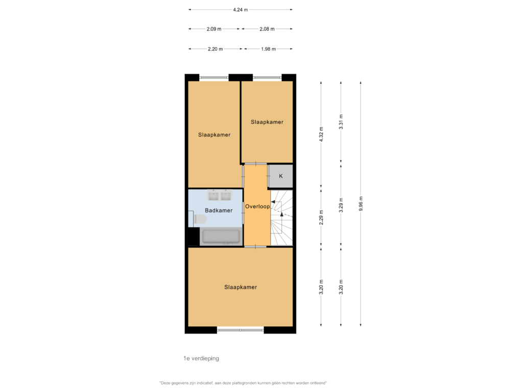 Bekijk plattegrond van 1e verdieping van Neckarstraat 7