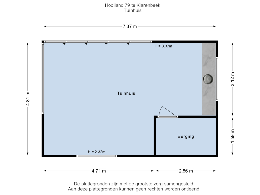 Bekijk plattegrond van Tuinhuis van Hooiland 79