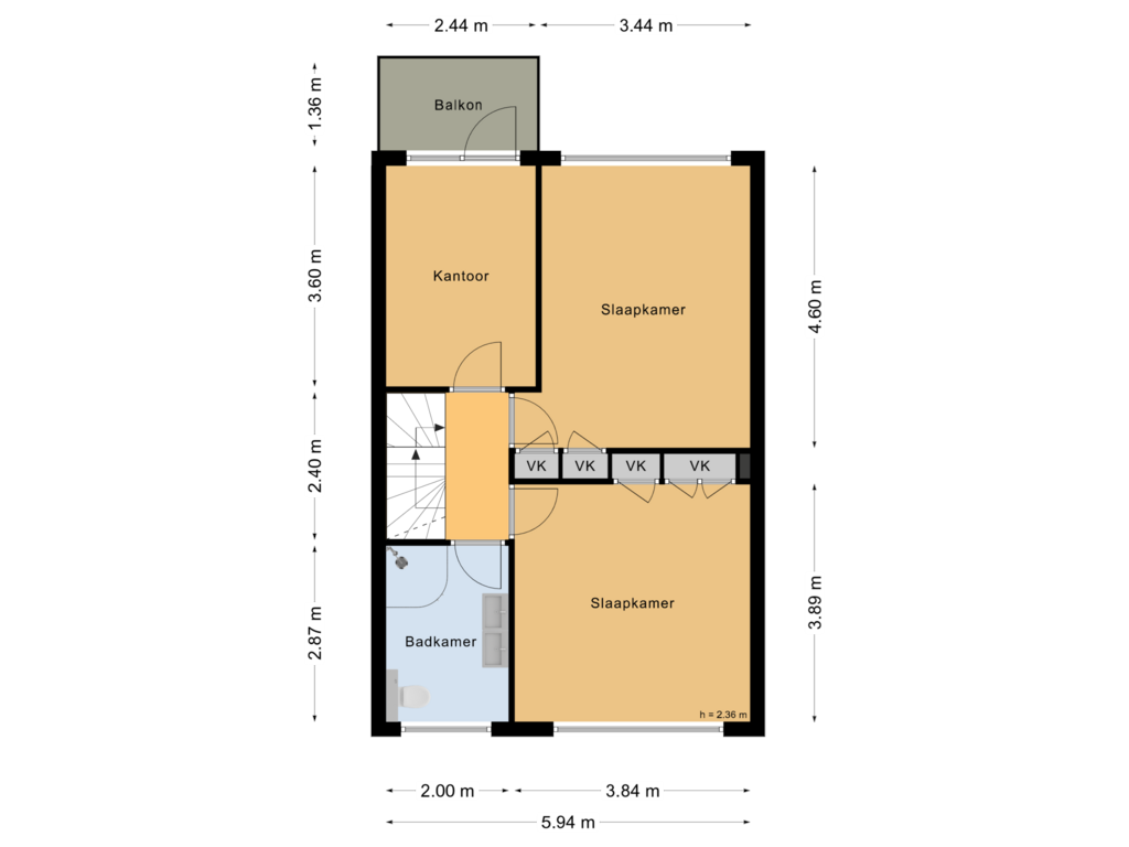 Bekijk plattegrond van Eerste verdieping van Cornelis Gerritsz Geusstraat 192