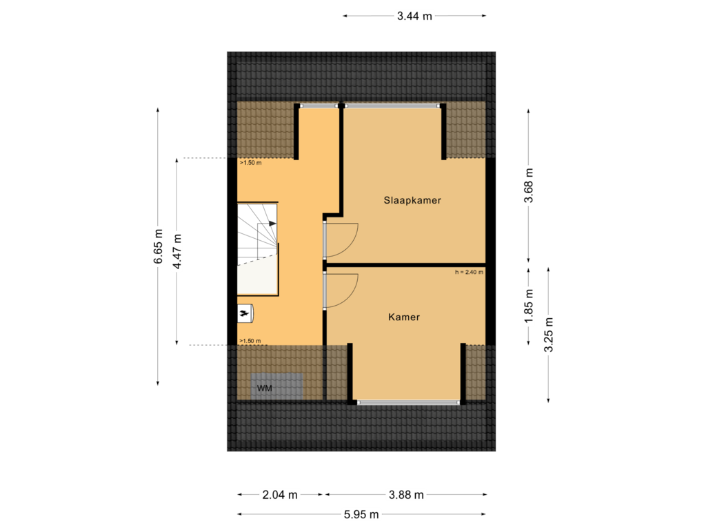 Bekijk plattegrond van Tweede verdieping van Cornelis Gerritsz Geusstraat 192