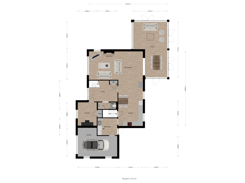 Bekijk plattegrond van Begane Grond van de Mahonie 10