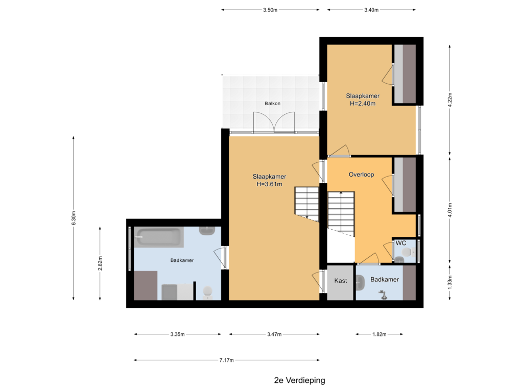 View floorplan of 2e Verdieping of Hoofdstraat 139