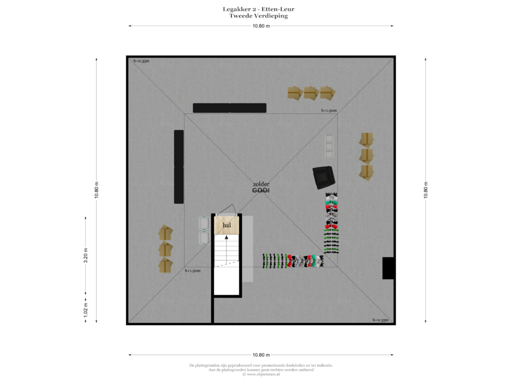 Bekijk plattegrond van TWEEDE VERDIEPING van Legakker 2