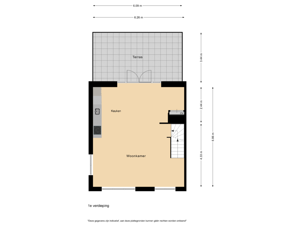 Bekijk plattegrond van 1e verdieping van Zuideinde 121