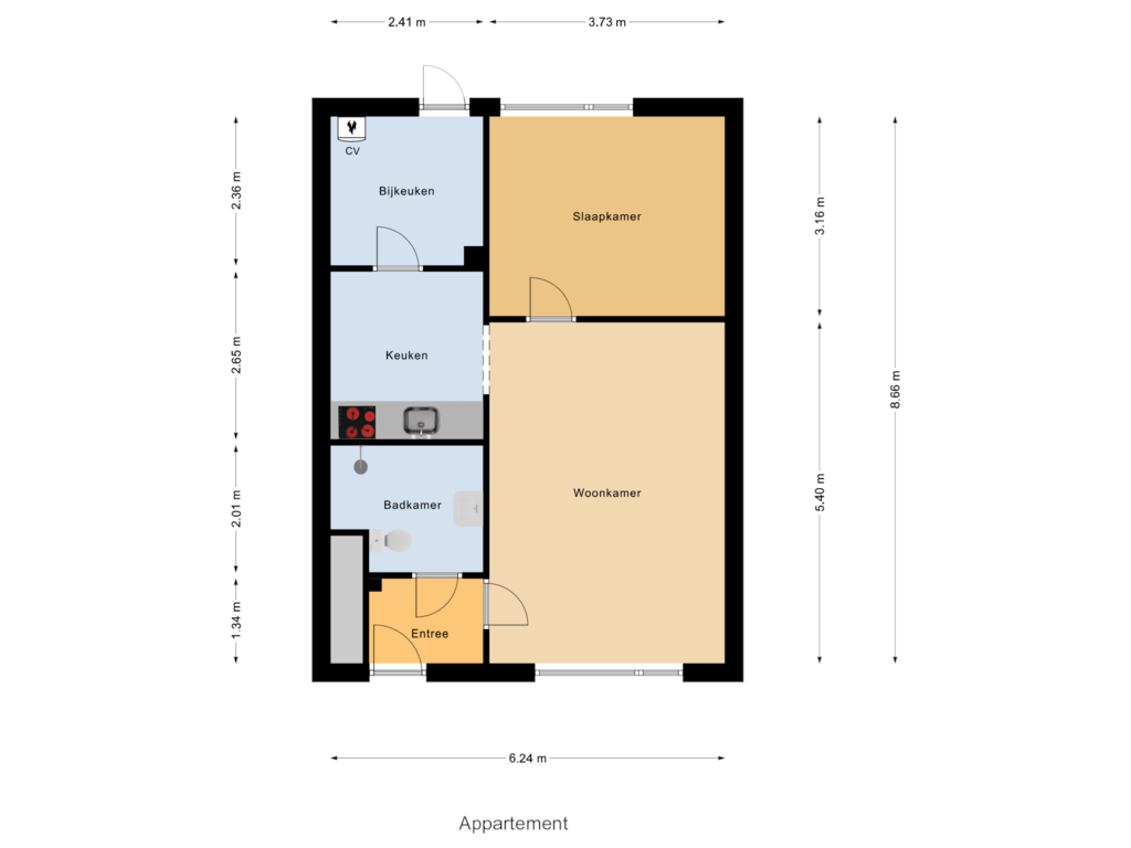 Bekijk plattegrond van Appartement van Schouwenbank 23