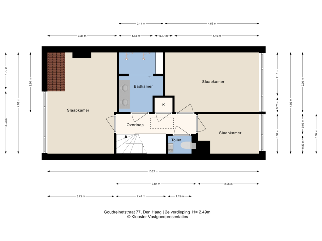 Bekijk plattegrond van 2e verdieping van Goudreinetstraat 77