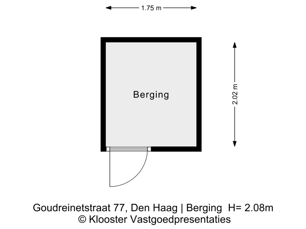 Bekijk plattegrond van Berging van Goudreinetstraat 77