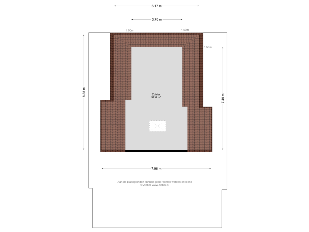 Bekijk plattegrond van Zolder van Hoogstraat 14