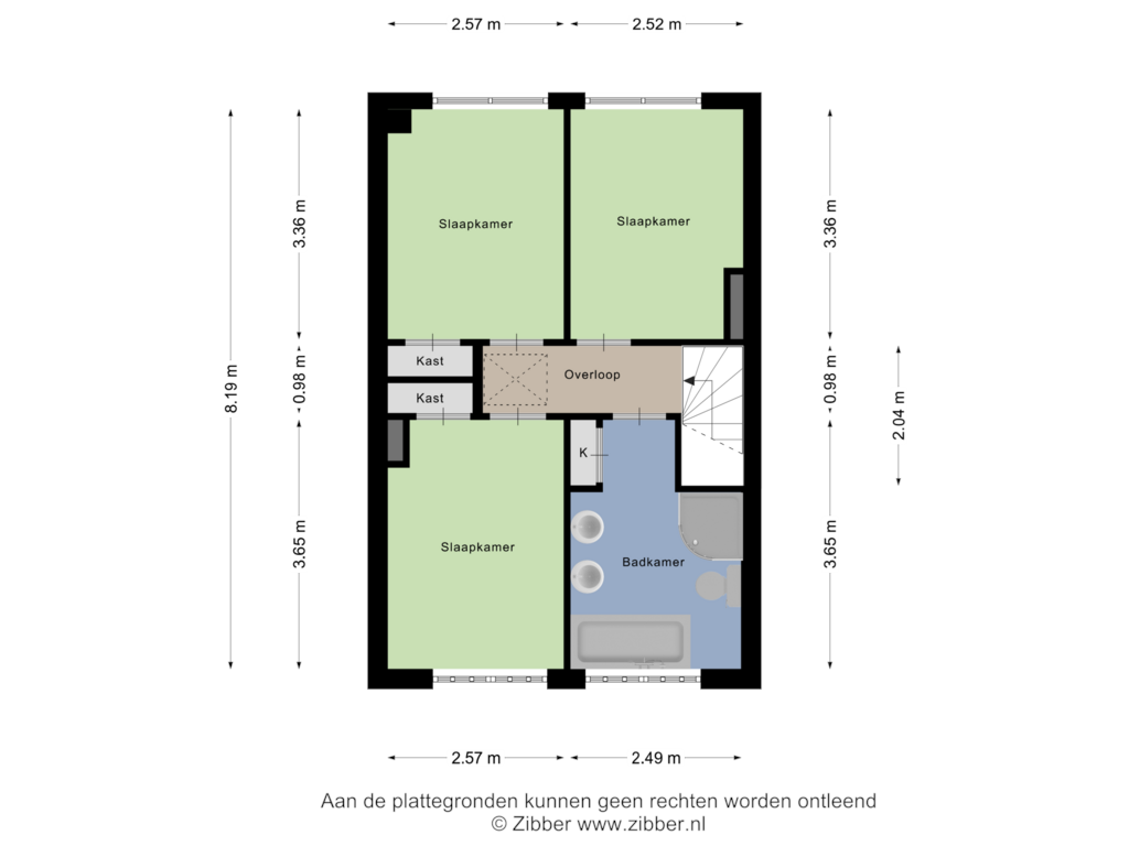 View floorplan of Eerste verdieping of Lage Morsweg 45