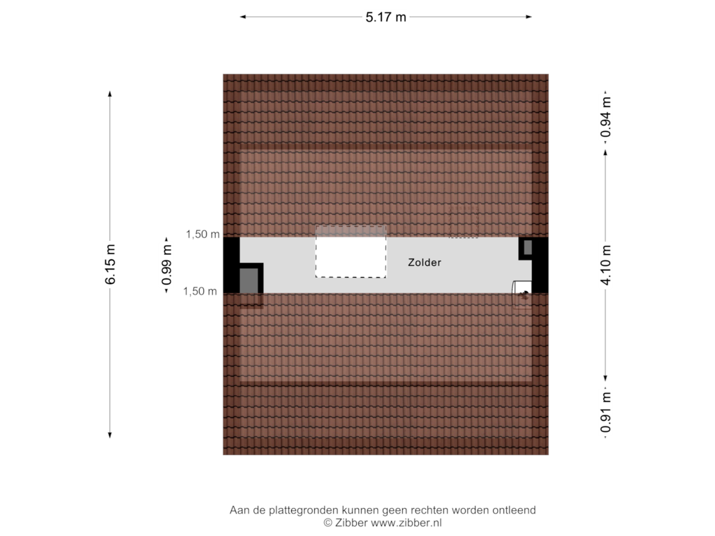 View floorplan of Zolder of Lage Morsweg 45