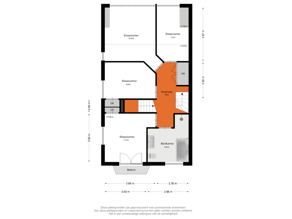 Bekijk plattegrond van 1e Verdieping van Van Hogendorpstraat 8