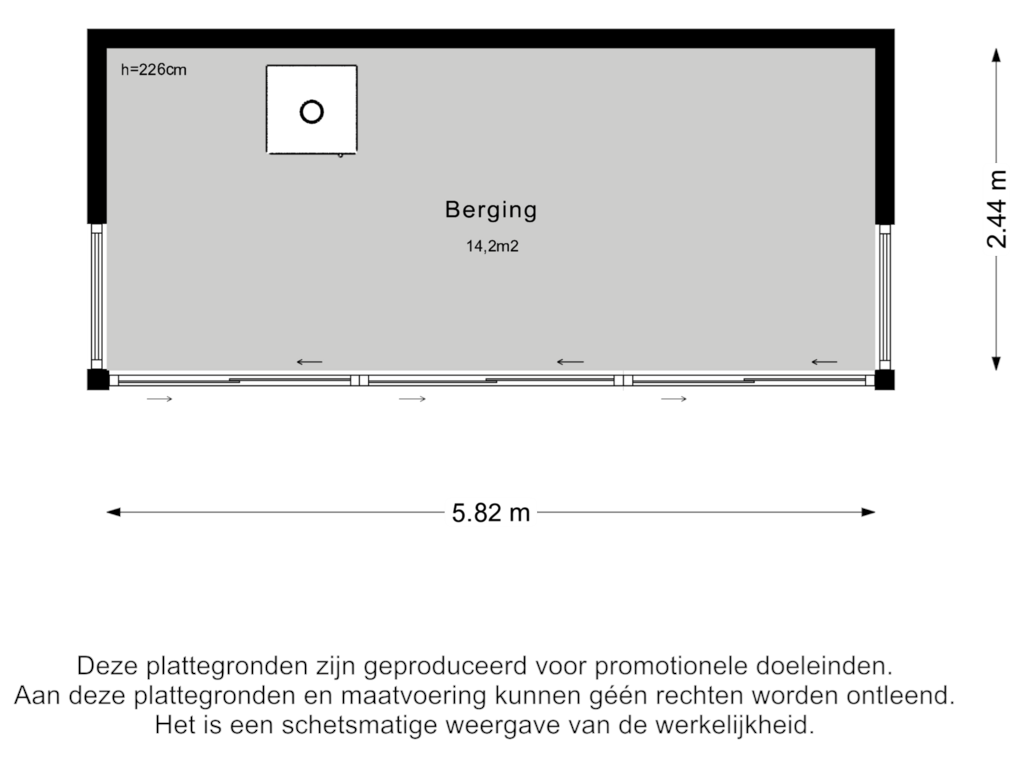 Bekijk plattegrond van Berging 2 van Van Hogendorpstraat 8