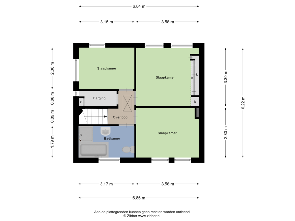 View floorplan of Eerste Verdieping of Heideveldweg 36