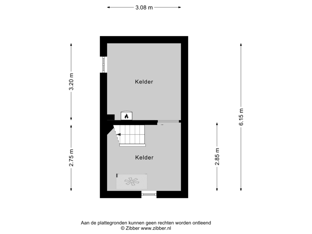 View floorplan of Kelder of Heideveldweg 36