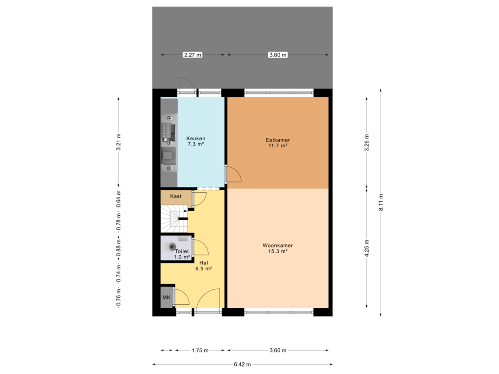 View floorplan of Begane Grond of Mosveen 1